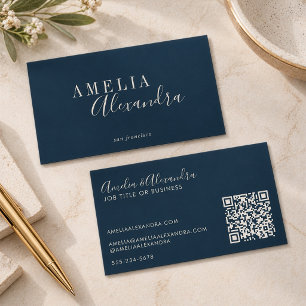 Minimalistische moderne script Boho Chic marinebla Visitekaartje