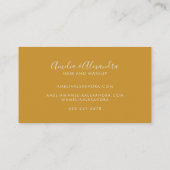 Minimalistische moderne script Boho chic mosterdge Visitekaartje (Achterkant)