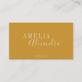Minimalistische moderne script Boho chic mosterdge Visitekaartje (Voorkant)
