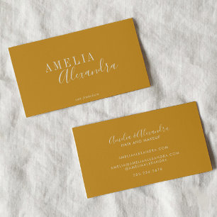 Minimalistische moderne script Boho chic mosterdge Visitekaartje