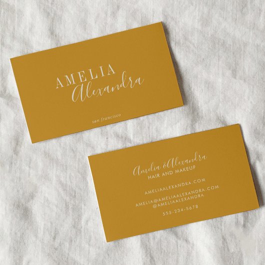 Minimalistische moderne script Boho chic mosterdge Visitekaartje
