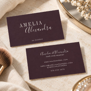 Minimalistische moderne script boho chic sombere p visitekaartje