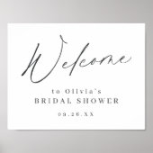Minimalistische moderne script bruidsshower welkom poster (Voorkant)