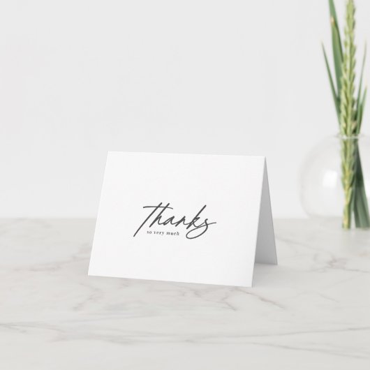 Minimalistische moderne script bruiloft bedankkaart (Voorkant)
