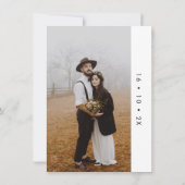 Minimalistische moderne script bruiloft fotokaart kaart (Achterkant)