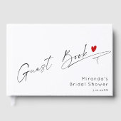 Minimalistische moderne script bruiloft gastenboek (Voorkant)