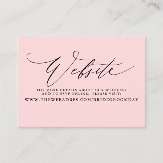 Minimalistische moderne script bruiloft website Ka Visitekaartje (Voorkant)