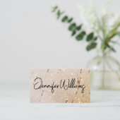 Minimalistische moderne script gouden schoonheidss visitekaartje (Staand voorkant)
