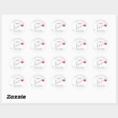 Minimalistische moderne script handgemaakte rode h ronde sticker (Vel)