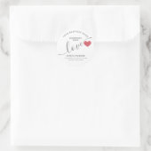 Minimalistische moderne script handgemaakte rode h ronde sticker (Tas)