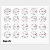 Minimalistische moderne script handgemaakte rode h ronde sticker (Vel)