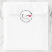 Minimalistische moderne script handgemaakte rode h ronde sticker (Tas)