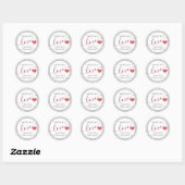 Minimalistische moderne script handgemaakte rode h ronde sticker (Vel)