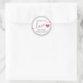 Minimalistische moderne script handgemaakte rode h ronde sticker (Tas)
