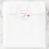 Minimalistische moderne script handgemaakte rode h ronde sticker (Tas)
