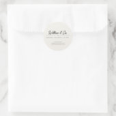 Minimalistische moderne script kleine onderneming ronde sticker (Tas)