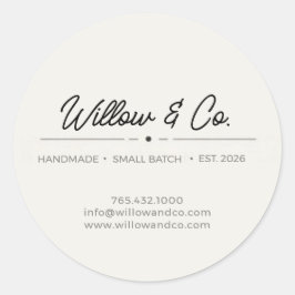 Minimalistische moderne script kleine onderneming ronde sticker