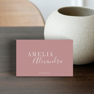 Minimalistische moderne script roze boho chic visitekaartje