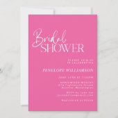 Minimalistische moderne script roze bruidsdouche kaart (Voorkant)