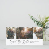 Minimalistische moderne script Save The Date-foto (Staand voorkant)