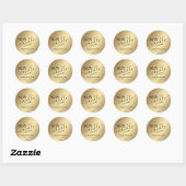 Minimalistische moderne script soja kaars goud ronde sticker (Vel)