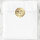 Minimalistische moderne script soja kaars goud ronde sticker (Tas)