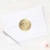 Minimalistische moderne script soja kaars goud ronde sticker (Envelop)