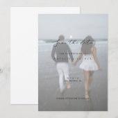 Minimalistische moderne script trouwkaart 'save th save the date (Voorkant / Achterkant)