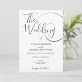 Minimalistische moderne script typografie bruiloft kaart (Staand voorkant)