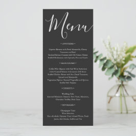 Minimalistische moderne script typografie bruiloft menu
