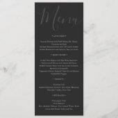 Minimalistische moderne script typografie bruiloft menu (Voorkant)