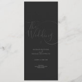 Minimalistische moderne script typografie bruiloft menu (Achterkant)