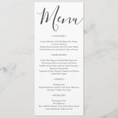 Minimalistische moderne script typografie bruiloft menu (Voorkant)
