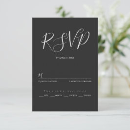 Minimalistische moderne script typografie bruiloft RSVP kaartje