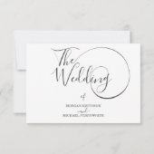 Minimalistische moderne script typografie bruiloft RSVP kaartje (Achterkant)