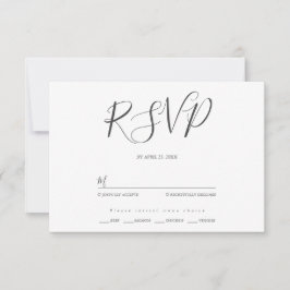 Minimalistische moderne script typografie bruiloft RSVP kaartje
