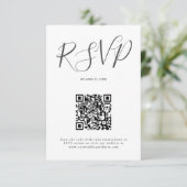 Minimalistische moderne script typografie bruiloft RSVP kaartje (Staand voorkant)