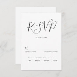 Minimalistische moderne script typografie bruiloft RSVP kaartje