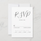 Minimalistische moderne script typografie bruiloft RSVP kaartje (Voorkant)
