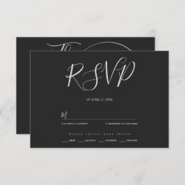 Minimalistische moderne script typografie bruiloft RSVP kaartje