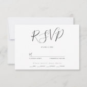 Minimalistische moderne script typografie bruiloft RSVP kaartje (Voorkant)