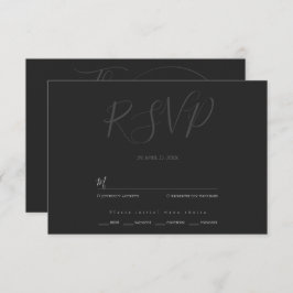 Minimalistische moderne script typografie bruiloft RSVP kaartje