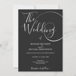 Minimalistische moderne script typografie trouwen kaart