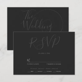 Minimalistische moderne script typografie trouwen RSVP kaartje