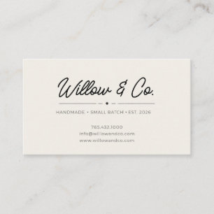 Minimalistische moderne script visitekaartje voor