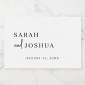 Minimalistische moderne script zwart-wit bruiloft sparkling wijnetiket (Enkel label)