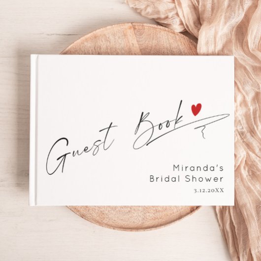 Minimalistische moderne scriptie bruiloft gastenboek