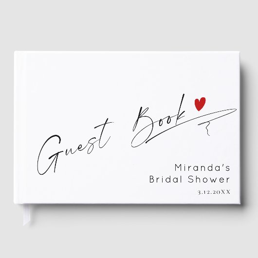 Minimalistische moderne scriptie Huwelijk Gastenboek (Voorkant)