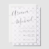 Minimalistische moderne scriptnamen bruiloft overl vellum uitnodigingen (Offset (Uitnodiging))