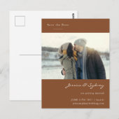 Minimalistische moderne Sienna Brown foto bespaart Briefkaart (Voorkant / Achterkant)